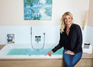Franziska van Almsick: Geschäftsfrau, Schwimmerin und Badbotschafterin. Foto: Vereinigung Deutsche Sanitärwirtschaft (VDS)